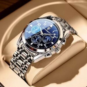 TSAR BOMBA Mens Watches Luxury Tonneau Watches for Men Waterproof 50M Analog Watch Chronograph Calendar Date Men’s Dress Business Work Watch Diver Large Square Face Wristwatch