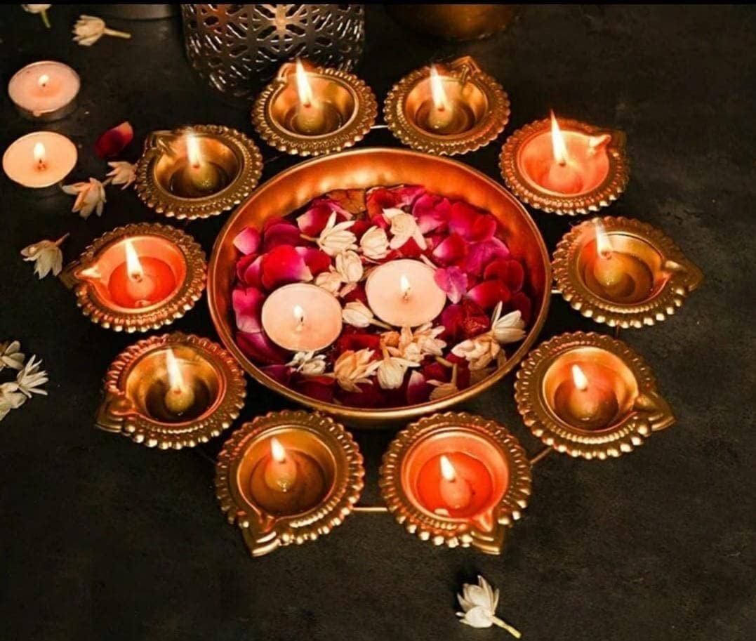 Naivete Golden Decorative Metal Diya Urli Bowl (12 inches) Brand: Naivete - Image 5
