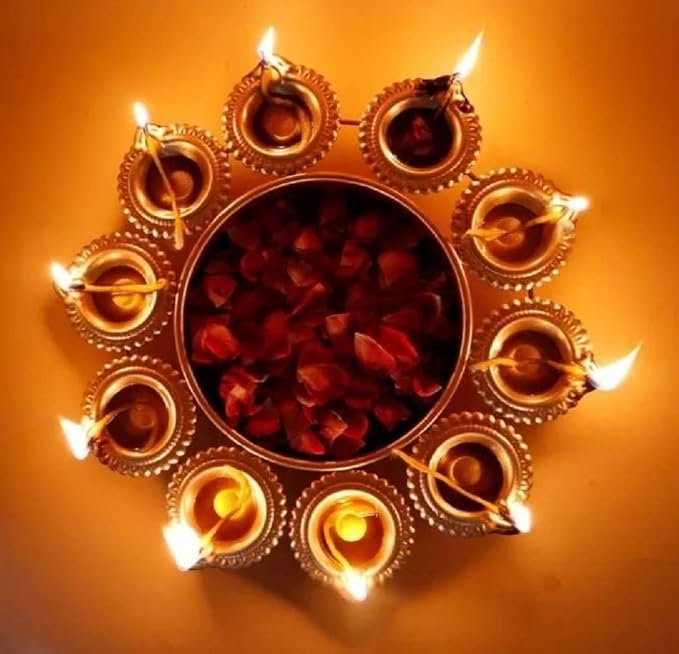 Naivete Golden Decorative Metal Diya Urli Bowl (12 inches) Brand: Naivete - Image 4