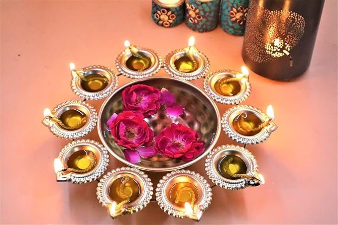Naivete Golden Decorative Metal Diya Urli Bowl (12 inches) Brand: Naivete - Image 2