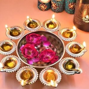 Naivete Golden Decorative Metal Diya Urli Bowl (12 inches) Brand: Naivete