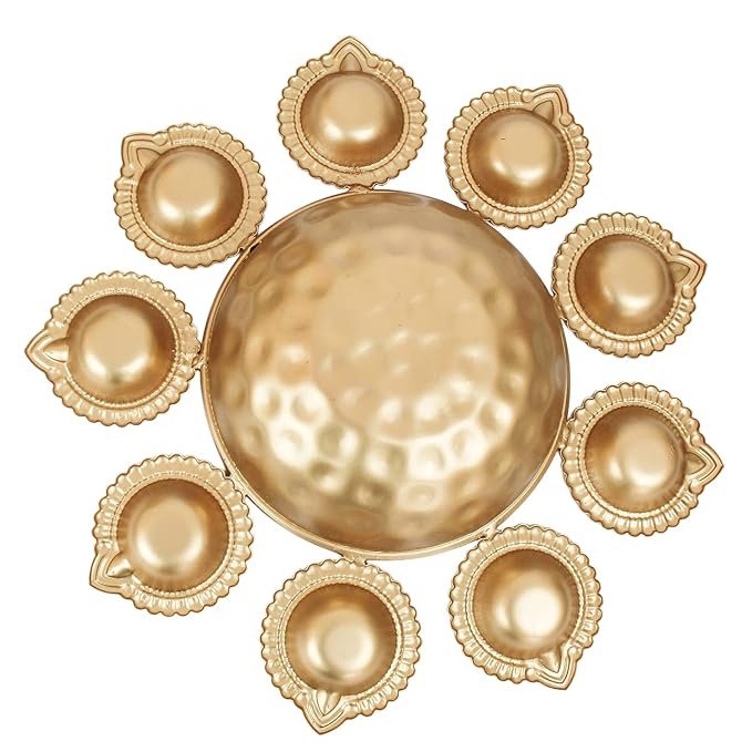 Naivete Golden Decorative Metal Diya Urli Bowl (12 inches) Brand: Naivete - Image 3