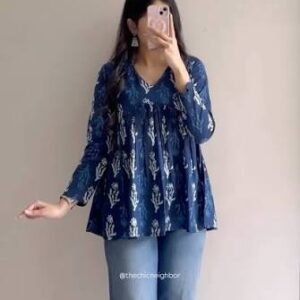 Arayna Women's Pure Cotton Paisley Printed Tunic Top – Comfortable Everyday Wear